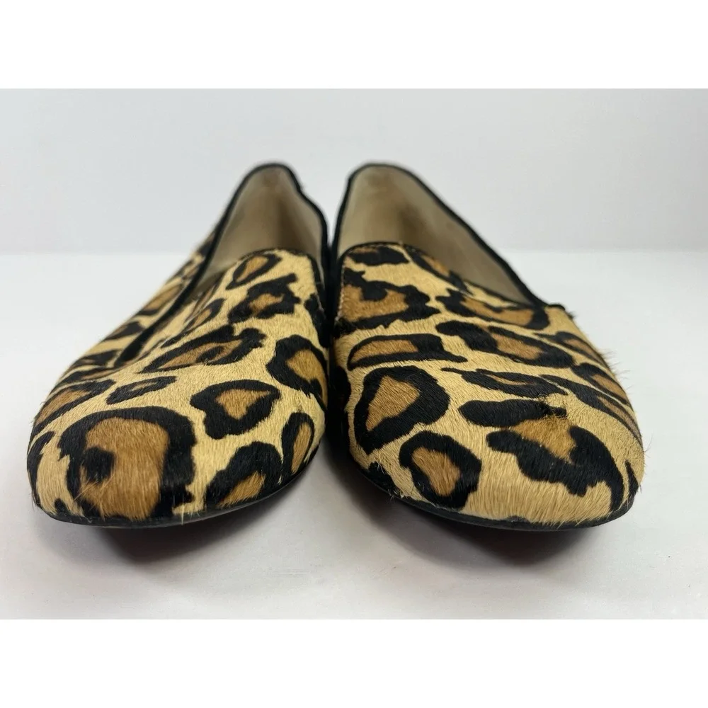 Sam Edelman Loafers Womens Size 7.5 Brown Leopard Calf Hair Jordy Slip On Flats